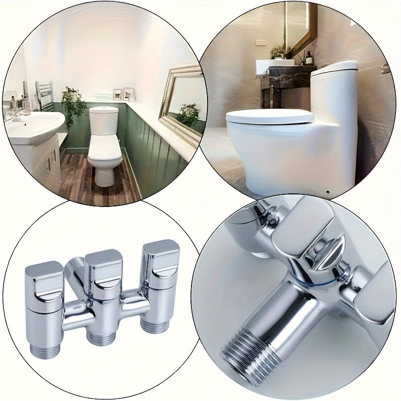 3-Way Stainless Steel Water Divider - Wall Mount 3-Control Valve, Independent Handles, Corrosion-Resistant, Space-Saving - For Kitchen, Bathroom, Balcony - Compatible with Faucet, Heater, Small Sink