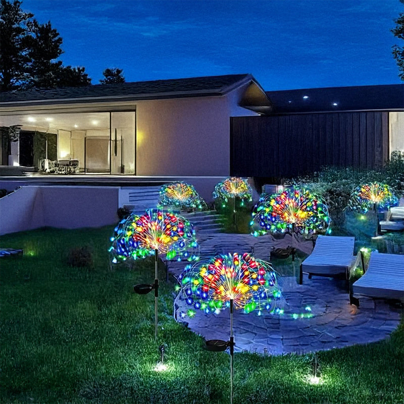 520 LED Solar Garden Light Solar Firework Light, 8 Modes Lighting Solar Light Outdoor Smart Light with Smart Sensor Switch, Perfect for Garden Courtyard, Walkway, Pathway, Party, Wedding Decoration, Optional 420/280/90 LEDs