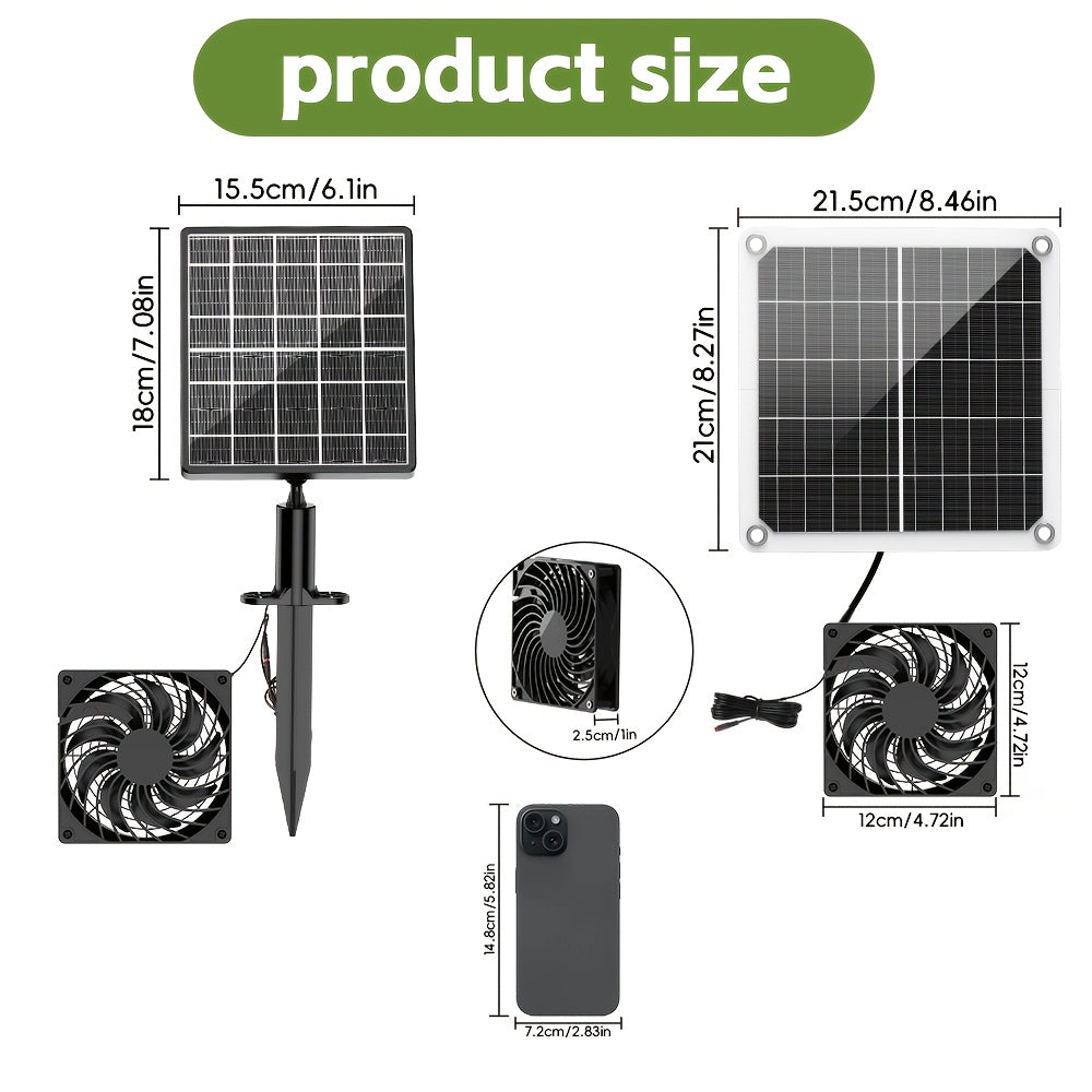 Solar Fan Kit, 7/10W DC Fan, Suitable for Small Chicken Coop, Greenhouse, Shed, Pet House and Window Ventilation Exhaust