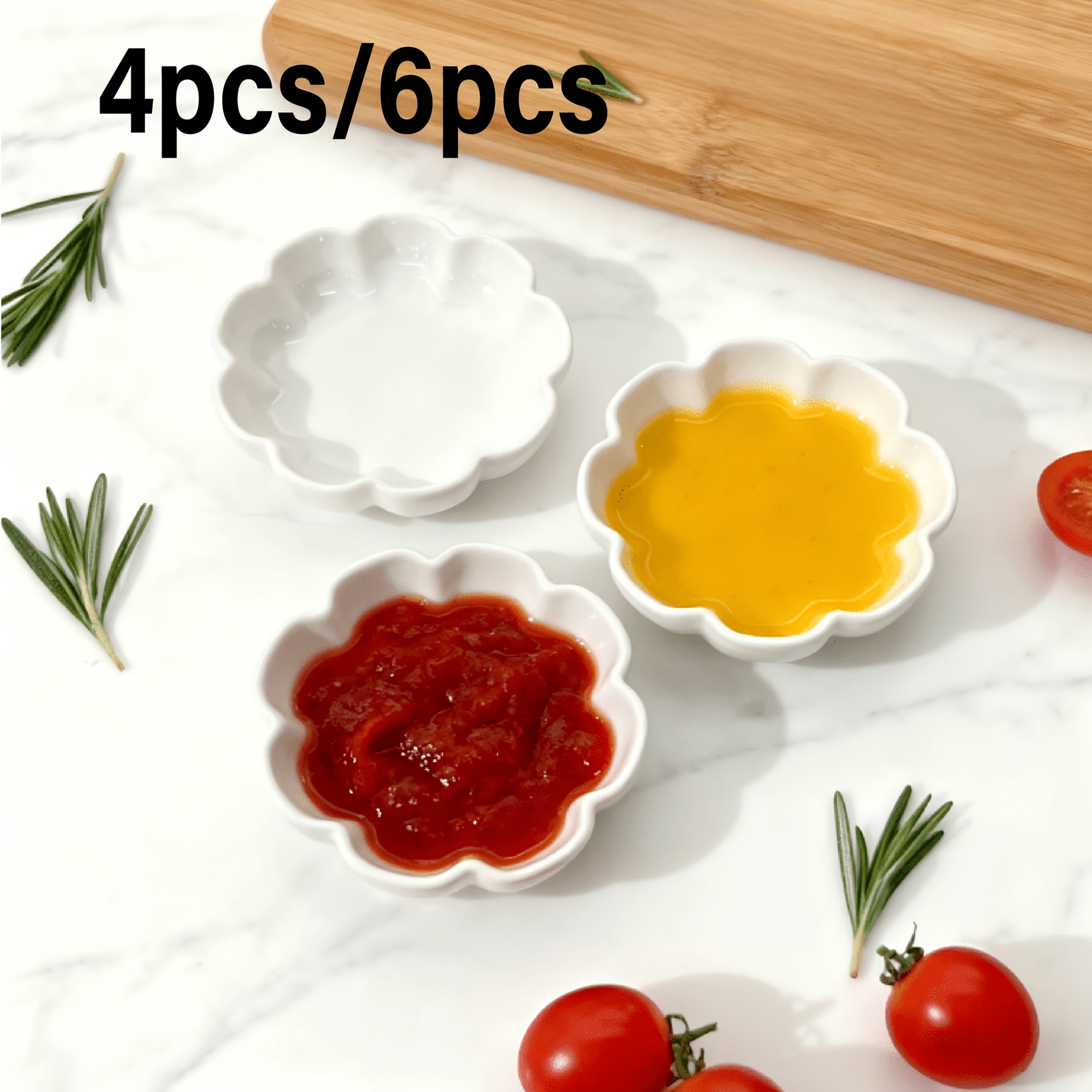 Pure White Lace Ceramic Dinnerware Set, Flower-Shaped, Home Sauce Dish, Dip Tray, Sushi Plate, Snack Plate, Practical Tableware, Microwave Safe