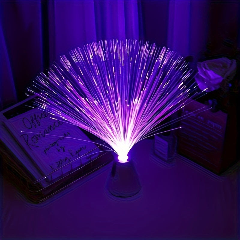 1pc LED 7-color changing fiber optic light, party centerpiece festive ambiance light, calming light suitable for parties, birthdays, bars, neon lights, nightclubs