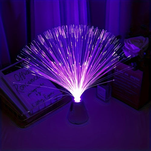 1pc LED 7-color changing fiber optic light, party centerpiece festive ambiance light, calming light suitable for parties, birthdays, bars, neon lights, nightclubs