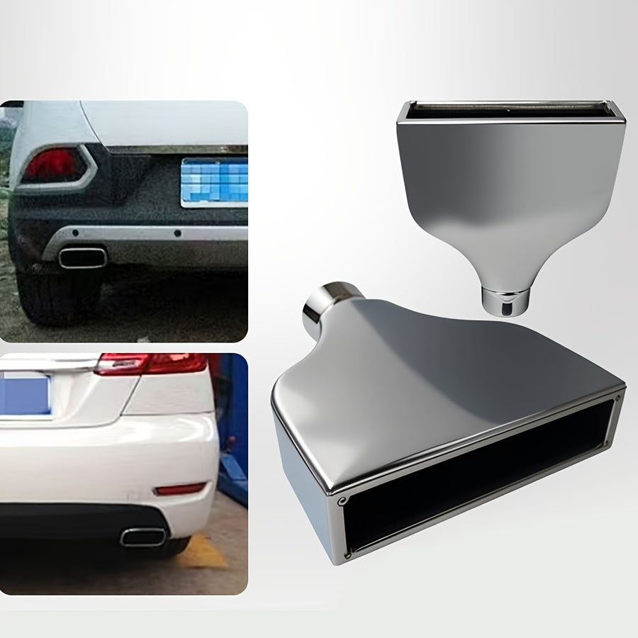 1 Car Modification Exhaust Pipe Stainless Steel Square Exhaust Tip Universal Square Outlet Exhaust Tail Pipe