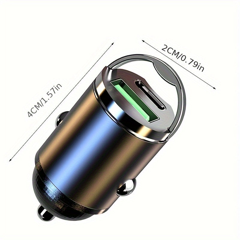 Beimingsi Metal Vehicle-mounted Charger - Concealed Ultra-fast Charging Flash Charging Mini Ring-shaped Fast Charging Head Suitable for Fast Charging Of Mobile Phones