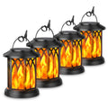 Flickering Flame Solar Hanging Light, Upgraded 2/4-Pack Outdoor IPX5 Waterproof Solar Light, Hanging Decorative Light, Automatic On/Off Solar Light for Courtyard, Patio, Path, Tree, Garden Decoration, Women's Holiday Gift