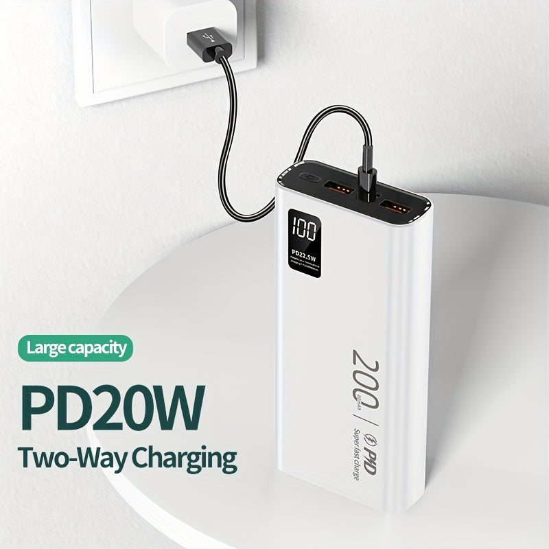 22.5W Fast Charging 20000Mah Portable Power Bank PD20W Dual Input Three Output