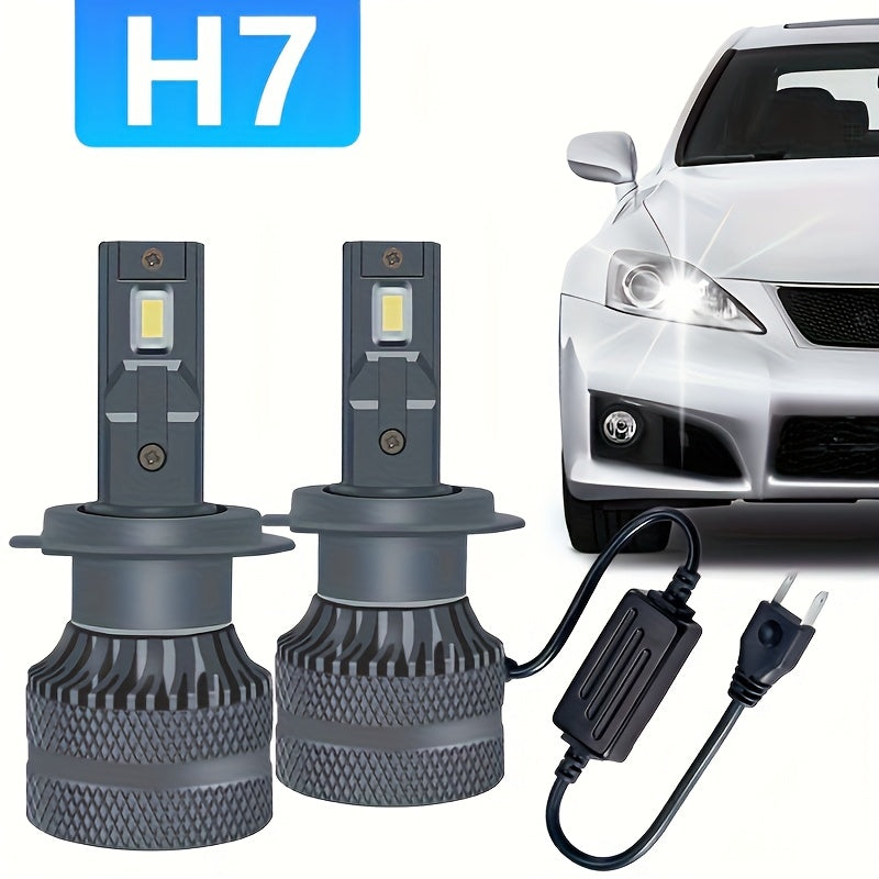 2Pcs HB3 9005 HB4 9006 HIR2 9012 LED Car Bulbs, H8 H1 H4 H7 H11 High/Low Beam Fog Light 120W Super Bright White 6500K, Bright CSP Chip Design LED Plug-and-Play Bulbs