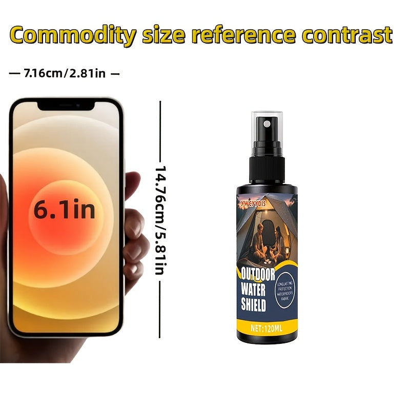 120ml 这款纳米防水喷雾，一喷形成隐形防护膜，高效拒水防污、防泼溅，不损伤面料、不闷不硬。适用于帐篷、运动鞋、衣物、背包等多种材质，持久防水透气，户外出行更干爽洁净。