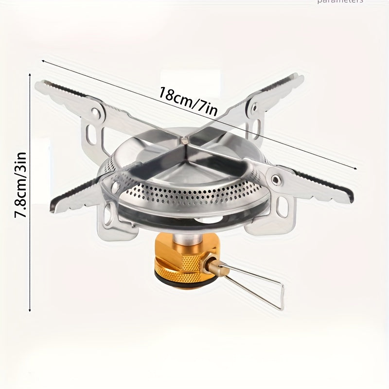 Portable Camping Stove, Compatible with Isobutane Fuel, Ideal for Outdoor Camping, BBQ and Hiking