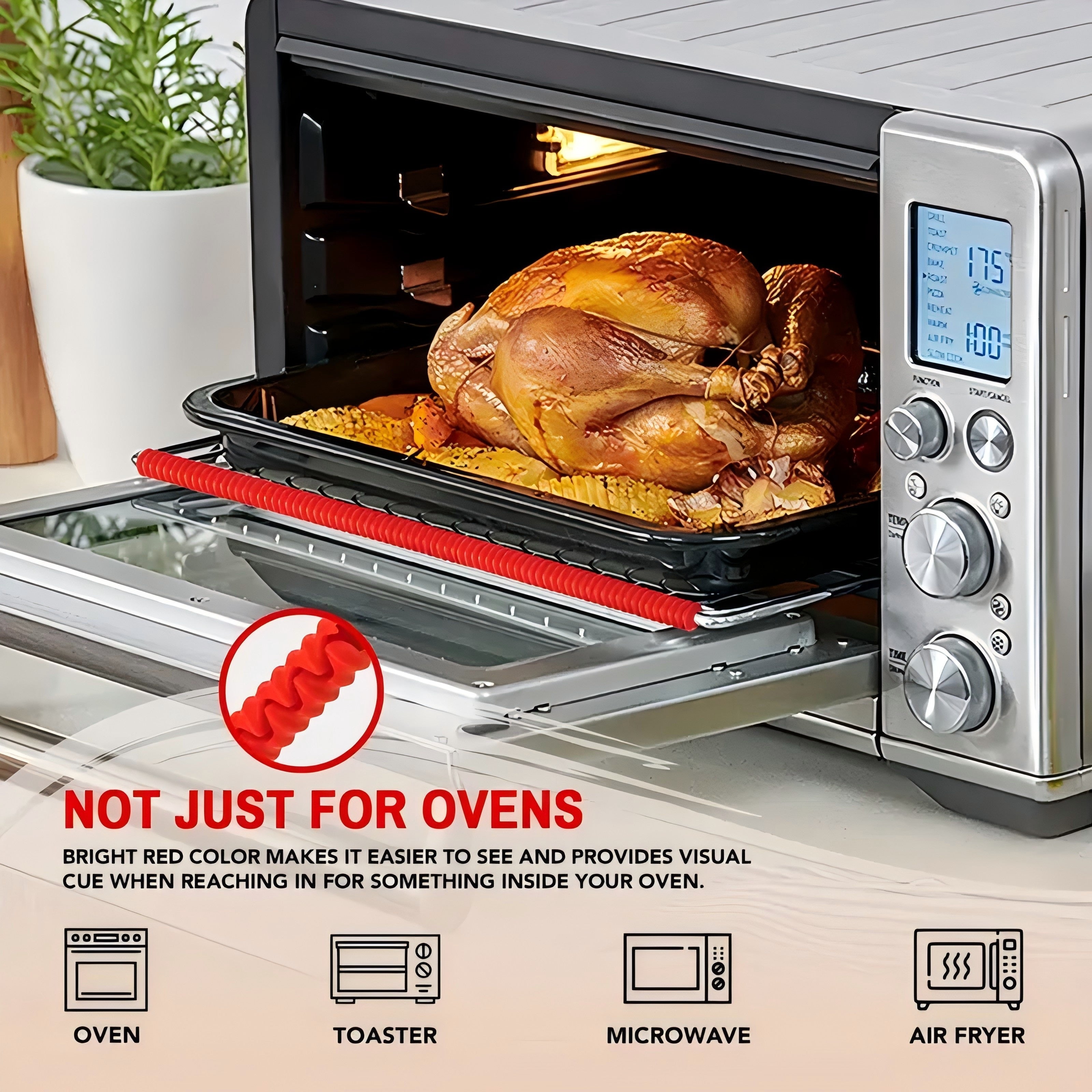 2/3 Pack Silicone Oven Rack Edge Protectors | Heat-Resistant, 14 Inch, Burn Protection, Oven-Safe Kitchen Tool, TIGERPOWER RV Kitchen Stove Enhancement Gear