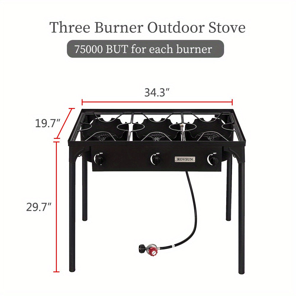 MATLADIN Portable Propane Cooker for Outdoor Use, Sturdy Cast Iron Patio Burner with Removable Legs, Perfect for Camping (Single Burner 100,000 BTU)