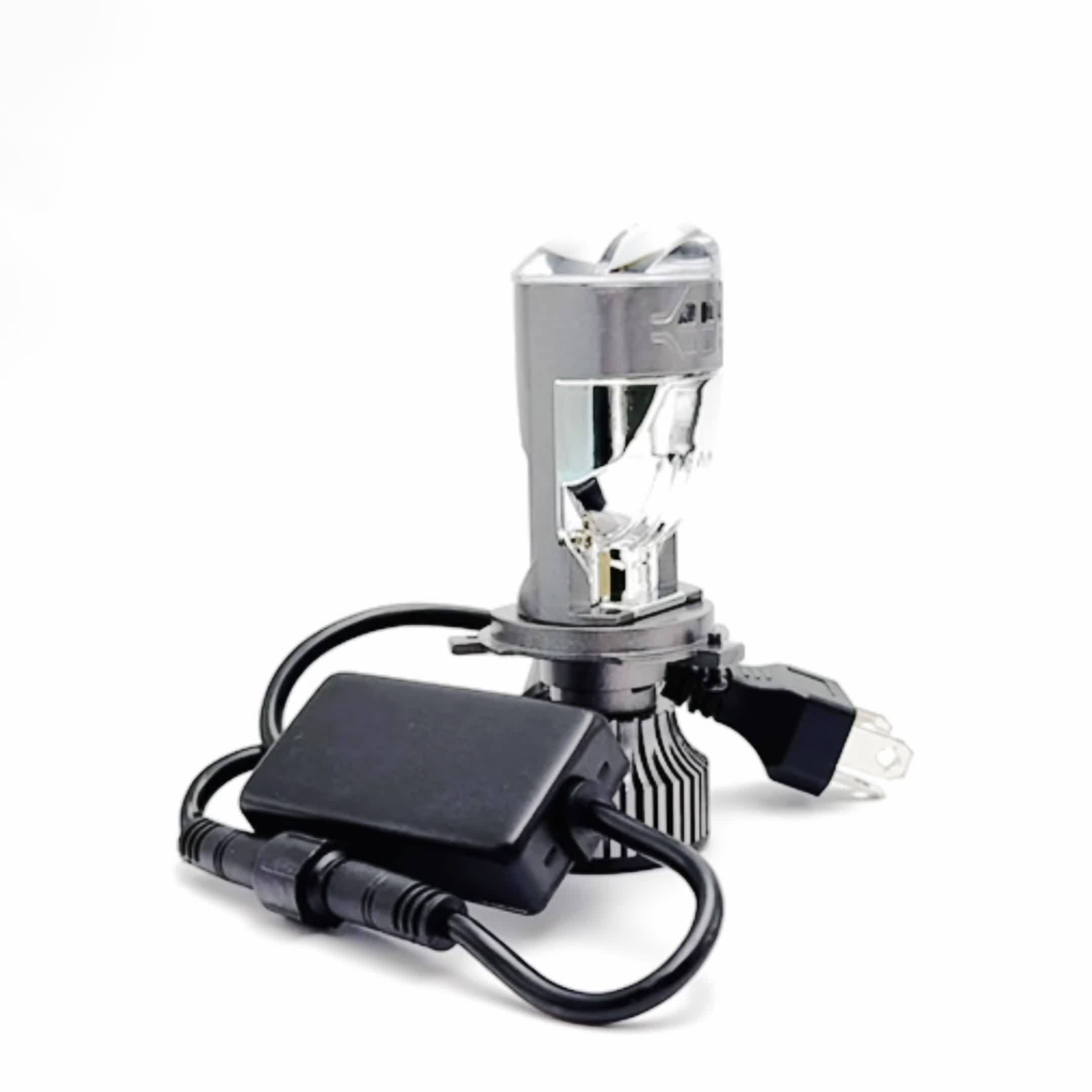2-Pack H4 9003 HB2-QC0104 LED Car Headlight Bulbs, Mini Wireless H4 Projector Lens Fog Light Turbo LED 12V Car, H4 Automotive Lighting, H4 Modern Lighting, Reliable Performance, H4 Turbo Light, Car Enthusiasts, No Battery Included
