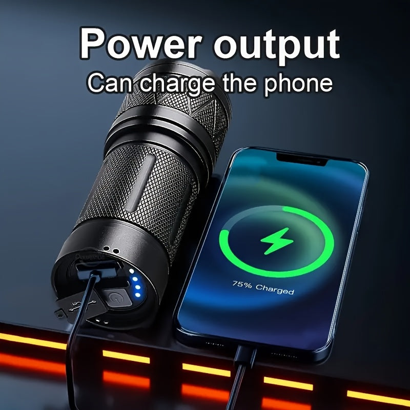 Rechargeable Super Bright Flashlight Suitable for Home Security Emergency Camping Power Outage Use Outdoor Handheld Lighting With Battery Not Waterproof