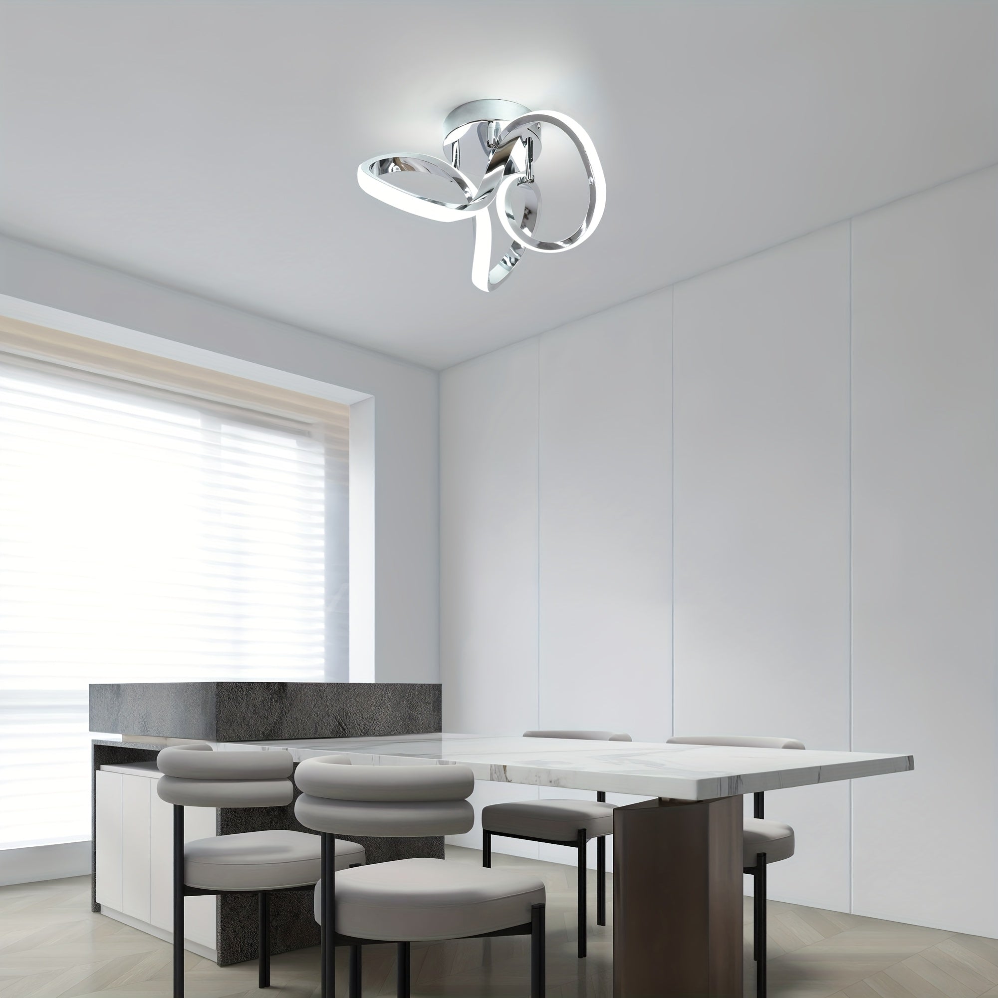 Gainid hallway light, acrylic modern LED ceiling light, cool white 6000K, flush mount ceiling light for bedroom, bathroom, kitchen, balcony, hallway, staircase, passage, curved creative design ceiling light