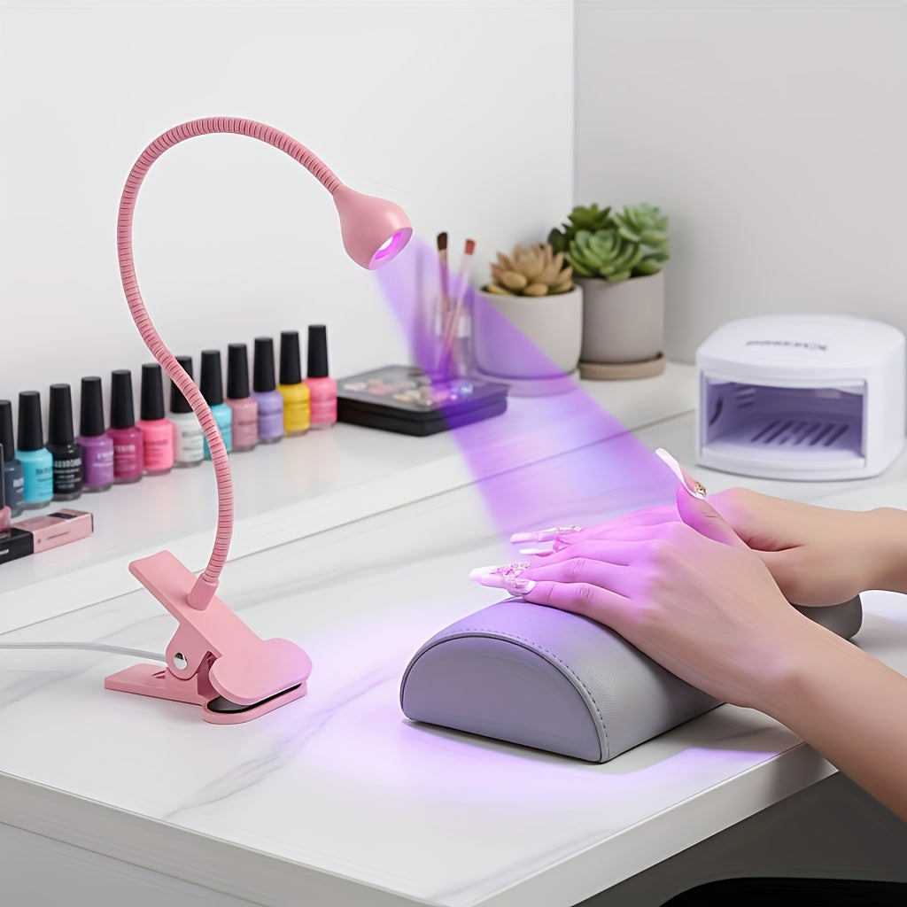 LED light clip-on flexible metal tube USB mini gel lamp desktop nail dryer for DIY manicure, suitable for indoor bedroom home decor living room, perfect Christmas/Valentine‘s Day/birthday gift, nail lamp, desktop nail lamp