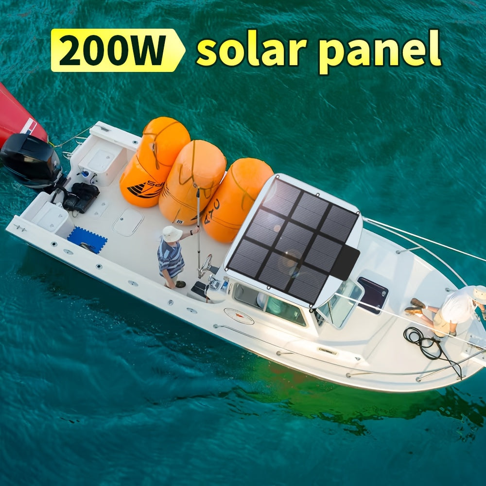 LVYUAN 可攜式太陽能板，提供 120W、200W、300W 和 400W 的選項，採用可折疊設計和高效單晶太陽能電池，效率高達 22.5%，非常適合戶外活動、船隻、露營
