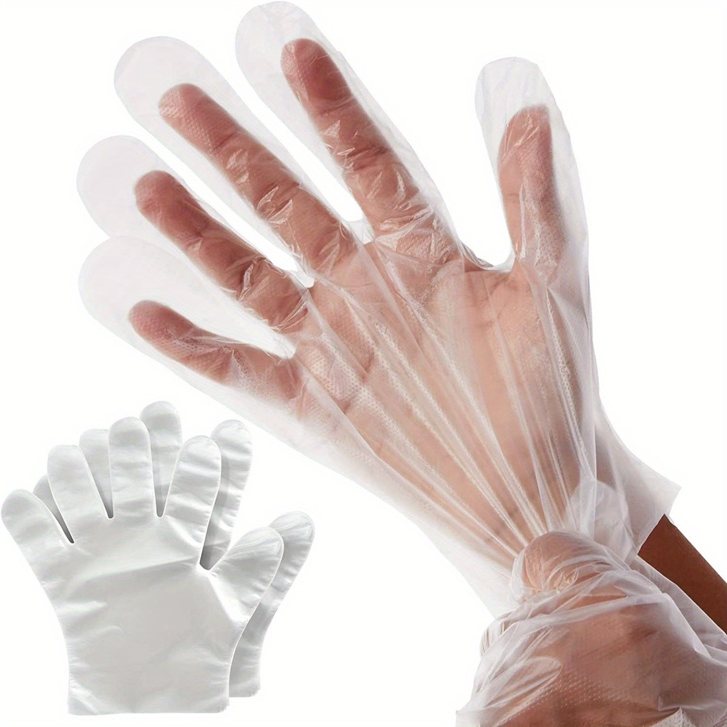 100Pcs Disposable Plastic Gloves, Ideal for Cooking, Food Prep, Kitchen Use, BBQ, Cleaning, Restaurant Service and Craft Making