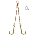 VEVOR V Harness Chain, 8 mm x 60 cm Harness Tie Down Chain, Grade 80 V-Harness Transport Chain, 4898 kg Breaking Strength, with TJ Hooks and Crab Hooks, Heavy Duty Pear Link Connector and Chain Shortener