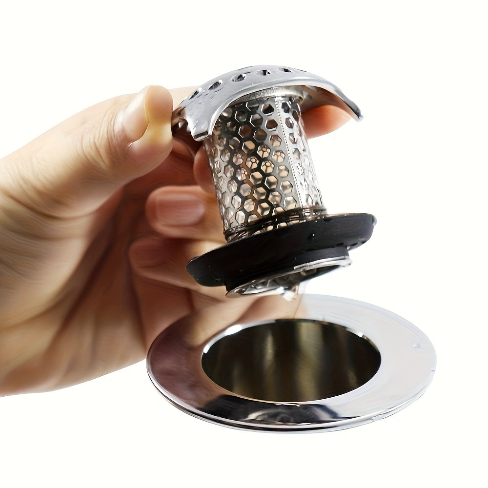 304 Stainless Steel Bathtub Drain with Hair Catcher - Rustproof, Durable Hole Design for Efficient Drainage & Clog Prevention, Modern Bathroom Sink/Shower Drain Cover, Modern Metal Finish, High-Quality Surface
