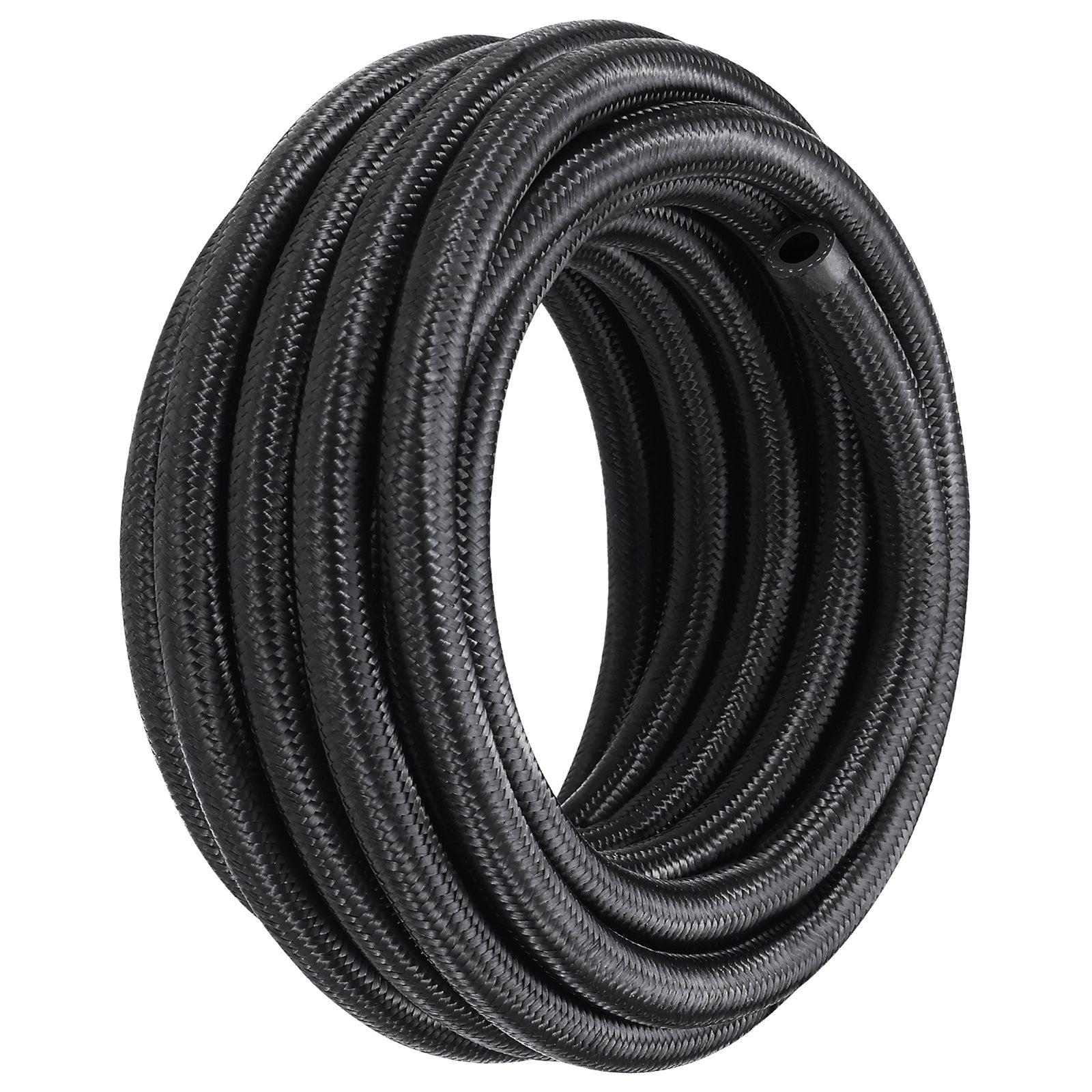 VEVOR 6AN/8AN Fuel Line Kit, 20 FT Fuel Hose Kit, 0.34"/0.43" Nylon Stainless Steel Braided Fuel/Gas/Diesel Hose End Fitting Kit, with 12 PCS Swivel Fitting Adapter Set, Black