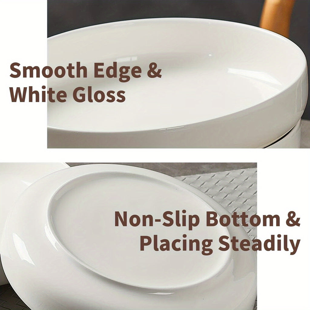 Pasta Bowl, Bowl Plate, Low Bowl, Plate Bowl, Ceramic Large Shallow Bowl, Microwave & Dishwasher Safe, Perfect for Soup