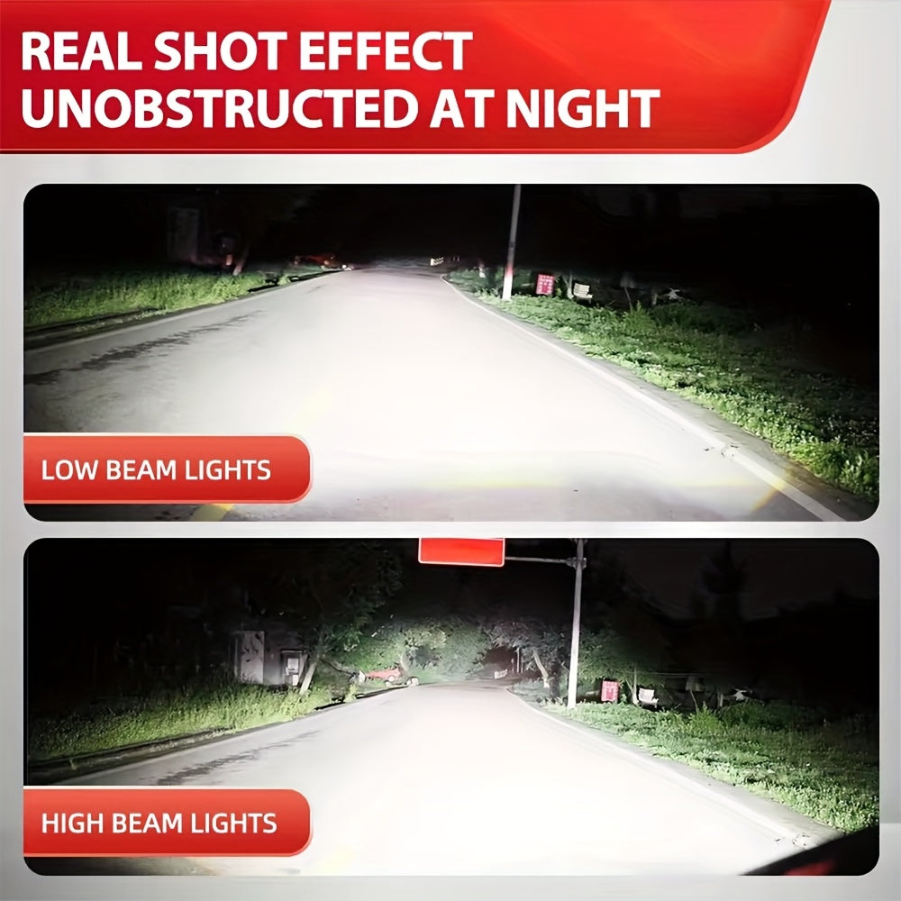 2Pcs LED Car Mini Lens 9005/9006-QF019, 53000 Lumens, 6500K White Light, H4/9003/HB2/H7/H18/H8/H9/H11/H16 Fit for Car and Motorcycle, 7055 Chip, High Power, New Upgraded Optical Lens, High Brightness Output for Motor Vehicles, 12V