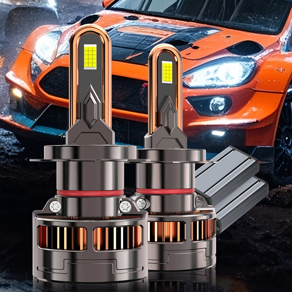 2pcs 58400 Lumens CANBUS Car LED Headlight Bulbs, 7500K Pure White Light, Compatible with H16/H11/H9/H8 9005/HB3 9006/HB4 9012/HIR2 Sockets, No Decoding Needed, 9570 CSP Chip, Easy Installation