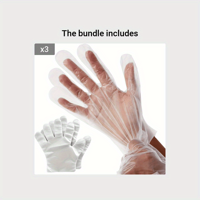 100Pcs Disposable Plastic Gloves, Ideal for Cooking, Food Prep, Kitchen Use, BBQ, Cleaning, Restaurant Service and Craft Making