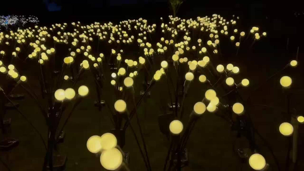8 Pack Solar Firefly Light, Solar Courtyard Light, 8 Sets 64 LED Solar Outdoor Light, Outdoor Decorative Light, Solar Swaying Light, Firefly Light for Courtyard Pathway Outdoor Decoration, Large Bulb Solar Swaying Light, Lawn Decoration