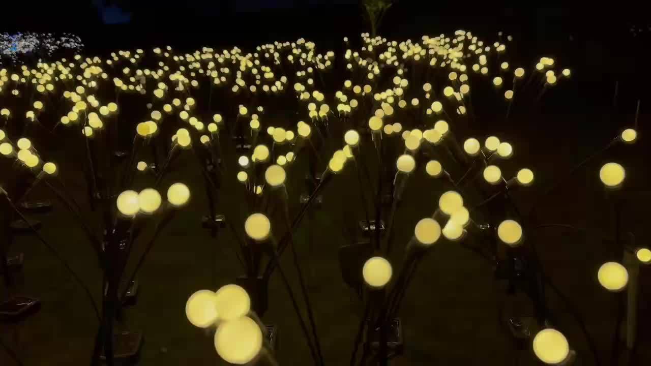 8 Pack Solar Firefly Light, Solar Courtyard Light, 8 Sets 64 LED Solar Outdoor Light, Outdoor Decorative Light, Solar Swaying Light, Firefly Light for Courtyard Pathway Outdoor Decoration, Large Bulb Solar Swaying Light, Lawn Decoration