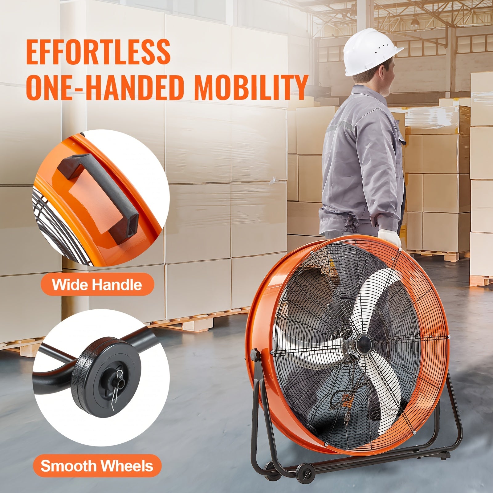 VEVOR 30 Inch High Velocity Blower, Industrial Use, 3-Speed 13000CFM, for Warehouse