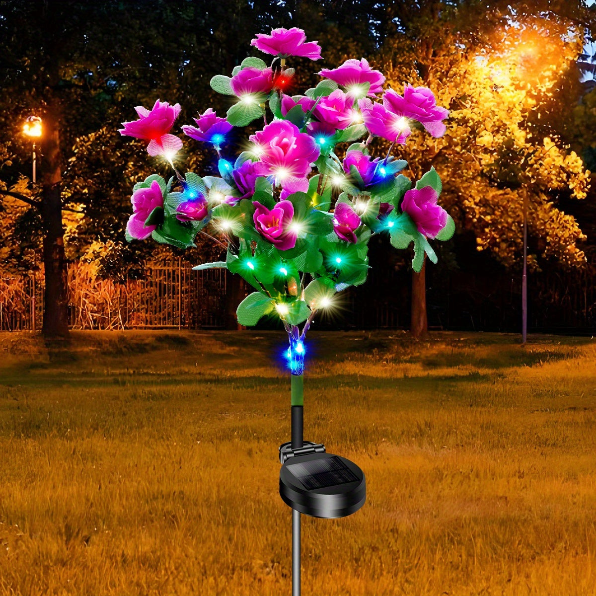 1 Pack Solar Cherry Blossom Lantern, Perfect for Independence Day, Outdoor Light for Yard Decoration, IP65 Waterproof Rating, Suitable for Halloween, Christmas & Festival Lawn Decoration