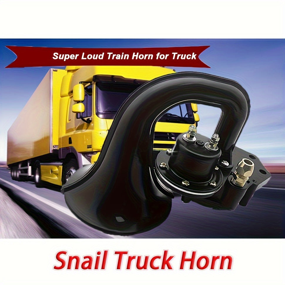 Drimore Super Loud Black Snail Air Horn for Trucks, Cars & Motorcycles - 12V/24V Electric Horn, Matte Finish, ABS & Metal Construction, 135dB Sound Level, Universal Fit for All Vehicles, Vehicle Air Horn