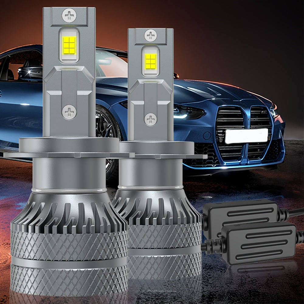 Automotive 2-Pack LED Car Headlights - H7/H4/H1/H11, 9005/9006/9012 Sockets - 29800 Lumens, 220W High/Low Beam Dual Mode, 6500K Cool White Light, Suitable for Various Environments, Ultra-Efficient Cooling Fan
