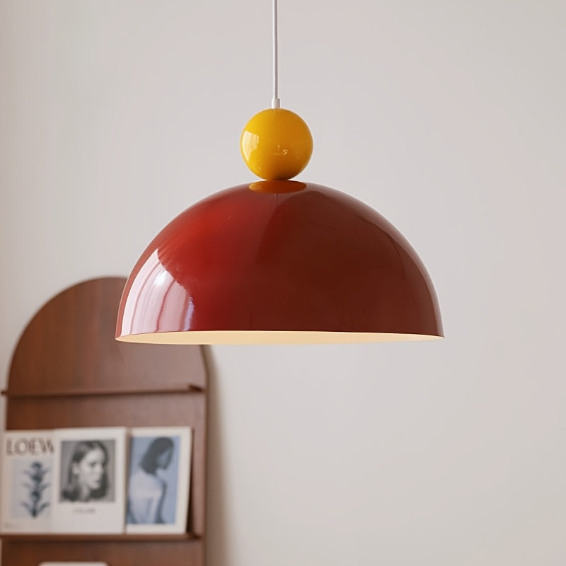 Modern minimalist multi-color semi-circular iron pendant light - suitable for living room, dining table, bar, beverage bar