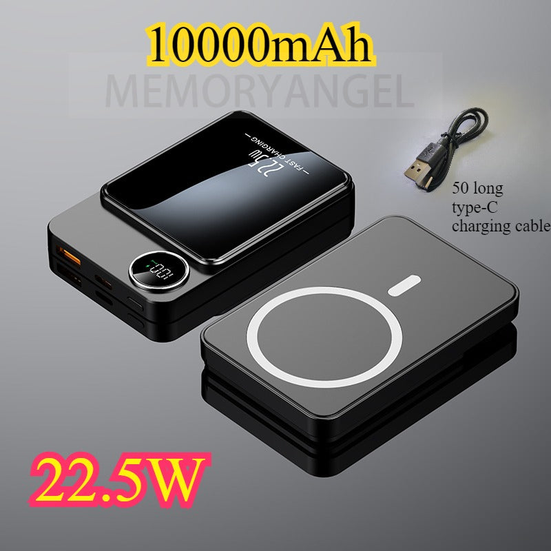 22.5W Fast Charging Support, 5000mAh/10000mAh Large Capacity, Charges Quickly & Boasts Long Battery Life, Easily Meets All-Day Power Needs. Features Magnetic Wireless Charging for Cord-Free Convenience.