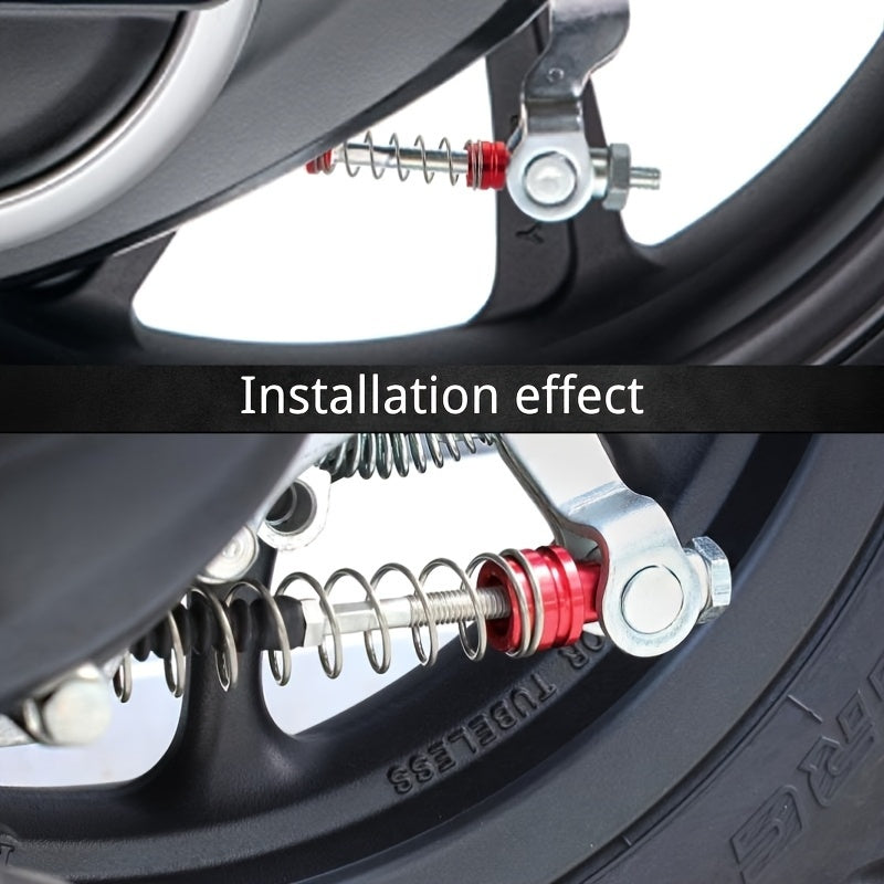 This is a universal and easy-to-install CNC aluminum rear brake arm and brake return spring, compatible with motorcycle parts for brands such as Honda CRF, Kawasaki, Suzuki, Aprilia, Ducati, Triumph, Yamaha, and Bajaj Pulsar RS200.