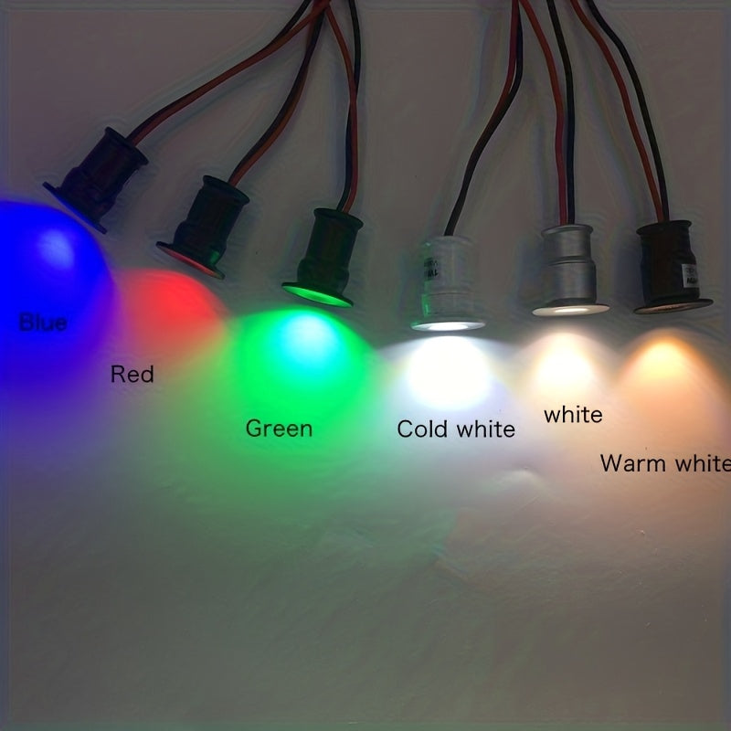 1PCS 1W LED dimmable mini spotlight DC12V cutout 15mm 3000K 4000K 6000K warm white, natural white, cool white beam angle 30 degrees recessed downlight for bedroom ceiling cabinet staircase black white silver housing