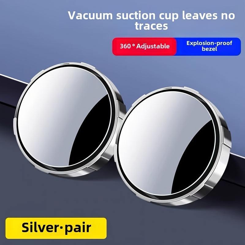 2-Piece / 1-Set 360° HD Round Car Rearview Mirror, Adjustable Blind Spot Mirror, Enhances Child Safety in Vehicle