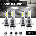 4-Pack H7 H7 LED Headlight Bulb Combo Set, High/Low Beam, 6000K High Brightness White Light, No Battery Included