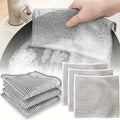 3/5/7Pcs Steel Wire Mesh Dishcloth, Metal Scouring Pad, Steel Wool Alternative, Household Cleaning Cloth, Oil-proof Mesh Rag, Kitchen Stove and Cookware Cleaning Tool, Essential Kitchen Supplies