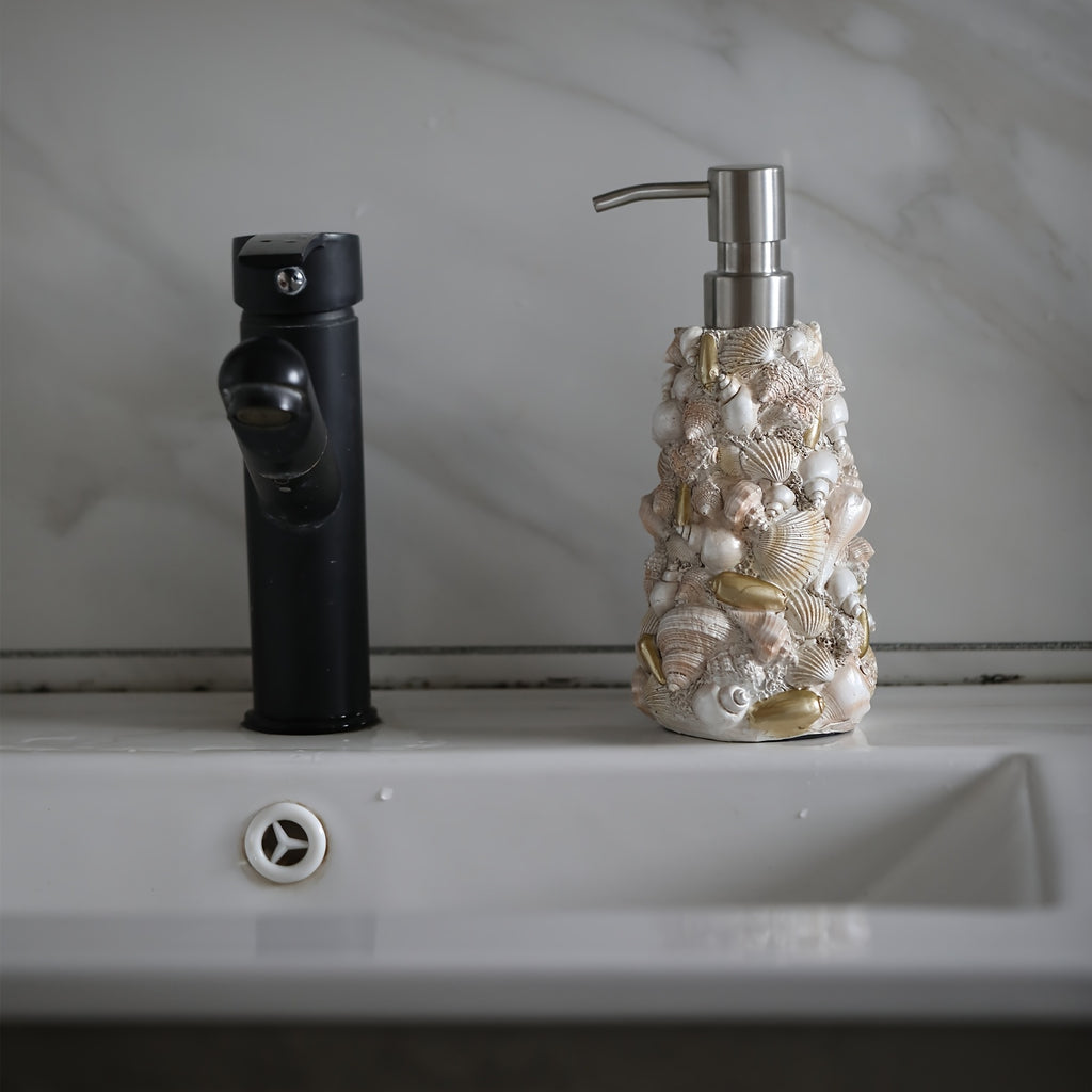 1pc Shell-Shaped Soap Dispenser - Refillable Bottle for Home, Kitchen & Bathroom, Creative Ocean Style Decor