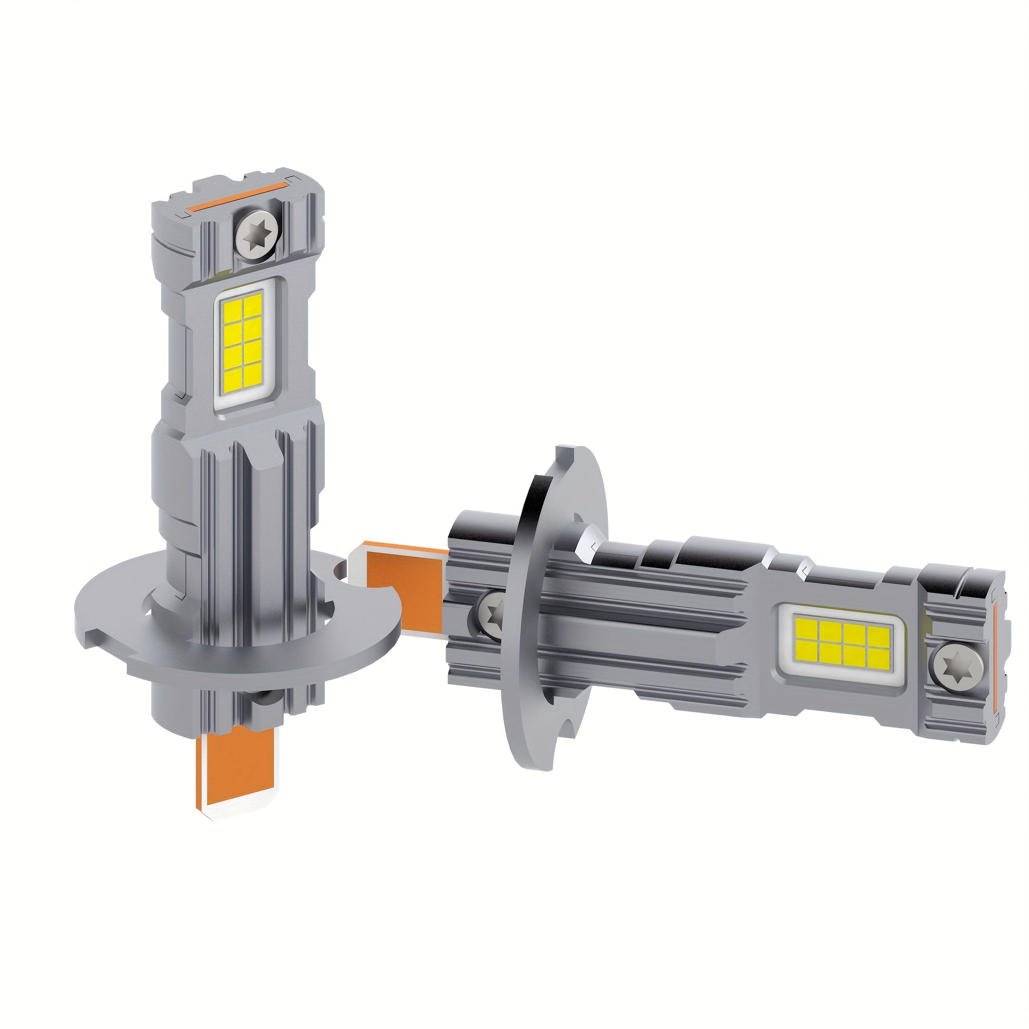 2-Pack H1 H3 LED Car Headlight Combo Kit 6000K Cool White 800% High Brightness LED Low Beam/High Beam 1:1 Mini Size Plug-and-Play High Performance Bulbs Driver Upgrade