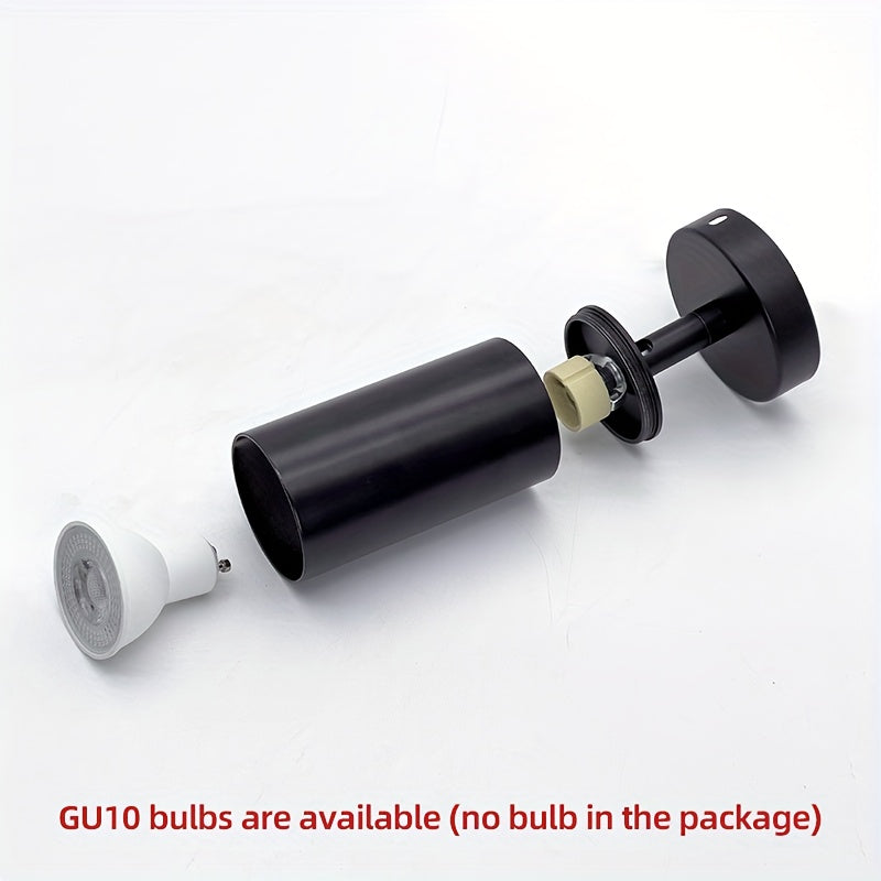 GU10 Base Modern Spotlight, Black/White, 350° Rotatable Ceiling Downlight, Indoor Focus Lighting Fixture for Clothing Store Showroom Kitchen Hotel Art Display, Bulb Not Included