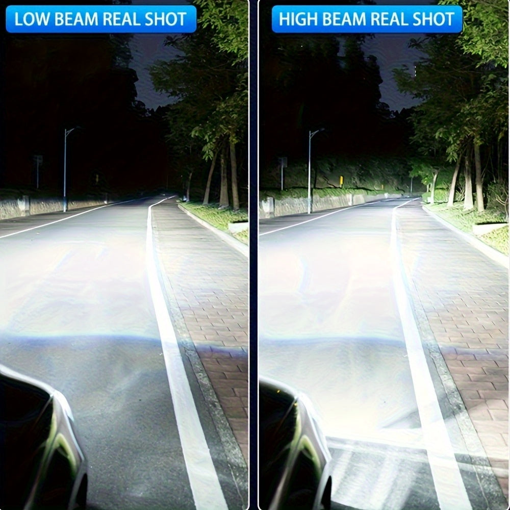 2pcs 9003/H4/HB2 Mini LED Car Headlight/Fog Light/Driving Light, 80W, 6000K, Super Bright Focused 3570 Chip, Lifespan Up to 50,000 Hours, No Battery, Plug-and-Play