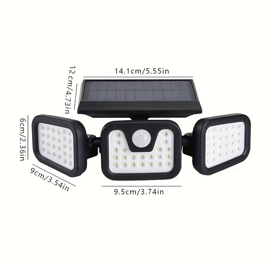 B B BRIGHT Solar Lighting Street Light, Three-Side Lighting Multi-Head Sensor Light, Wireless Street Light, High-Power Rural Courtyard Light, Outdoor Wall Light, Solar Street Light, PIR Motion Sensor, Perfect for Corridors, Rural Courtyards, Villas