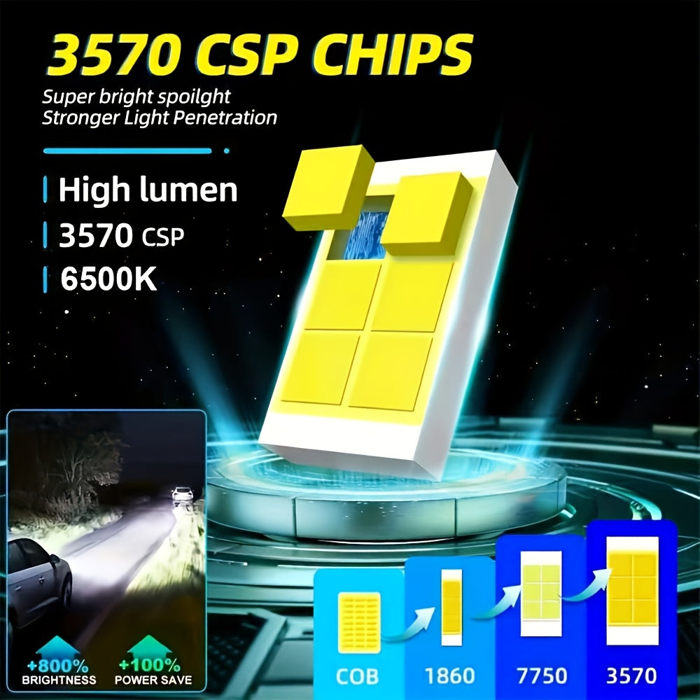 2 LED Headlight Bulbs, 26400LM High Brightness, 6500K Cool White Light, 360° Beam Angle, Plug-and-Play, with External Driver, Compatible with H11/H8/H9, 9005/HB3, 9006/HB4, 9145, Car Lighting Upgrade
