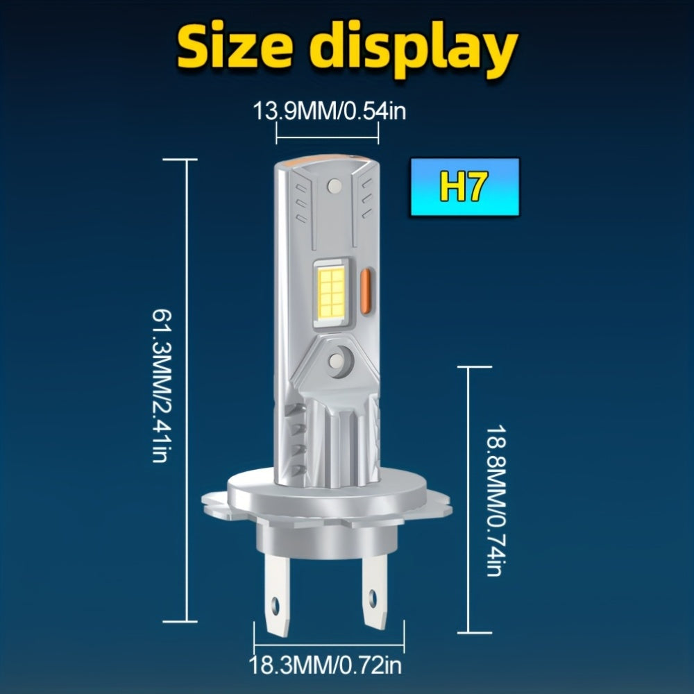 2Pcs LED Car Lights 9006/HB4 9005/HB3 H1 H4 H7 H11 High/Low Beam, 35000LM Bright CSP Car Light 6000K White Light, 800% Brighter, Efficient Cooling System, Aluminum Alloy Body, 12-24V, No Battery, Universal Fit