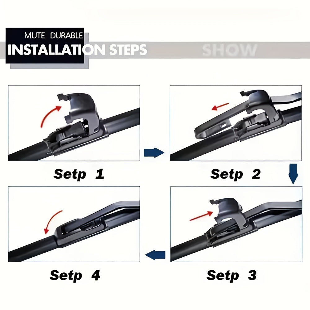 [High Quality, Silent] Premium Car Wiper Blades, Compatible with All U-Type Wiper Blades, Durable Replacement Parts, Enhanced Visibility