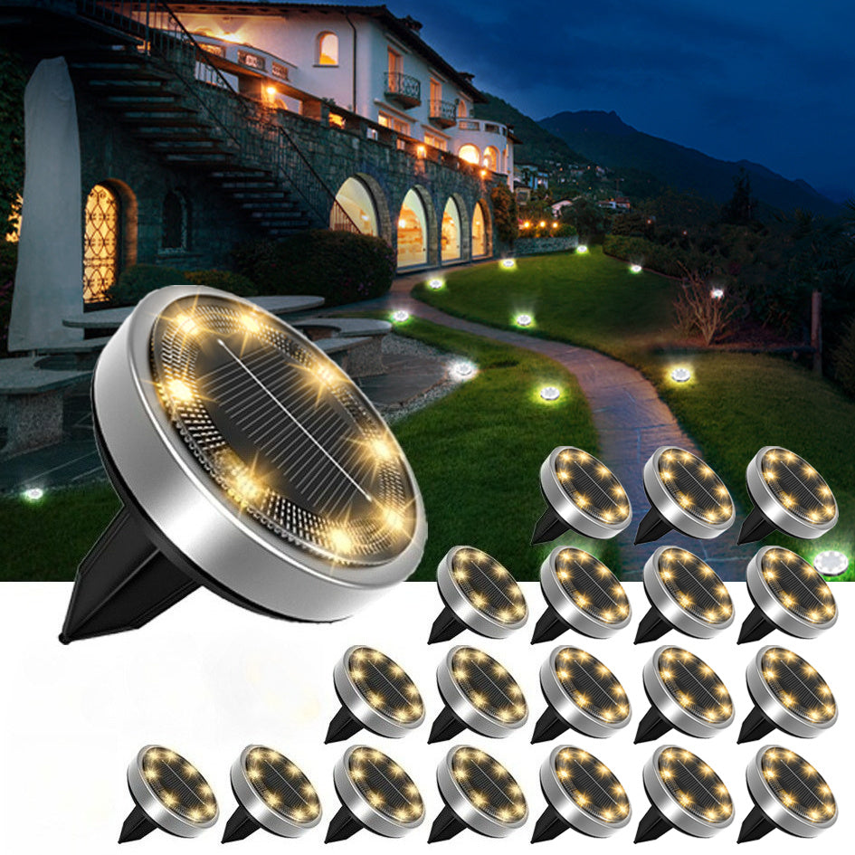 20pcs Solar Ground Lights (Outdoor IP44) - Warm White & Cool White, Solar In-Ground Lights for Garden, Pathway, Driveway, Deck, Stairs, Pool, Flower Bed - Auto On/Off, Easy to Install